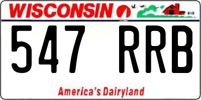 WI license plate 547RRB