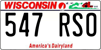 WI license plate 547RSO