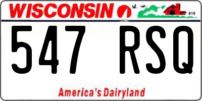 WI license plate 547RSQ