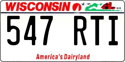 WI license plate 547RTI