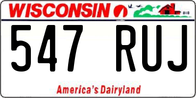 WI license plate 547RUJ