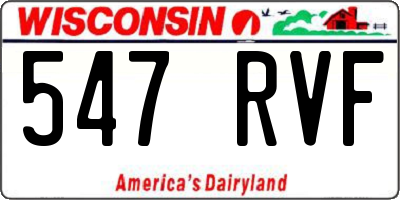 WI license plate 547RVF