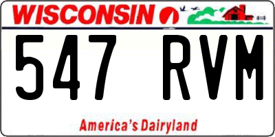 WI license plate 547RVM