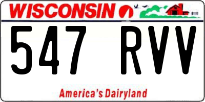 WI license plate 547RVV