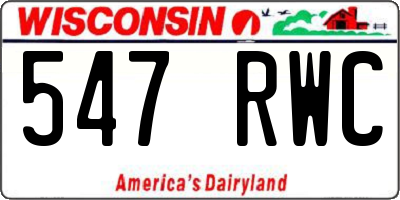 WI license plate 547RWC