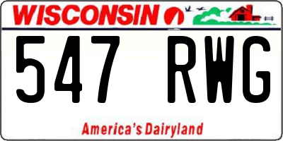 WI license plate 547RWG
