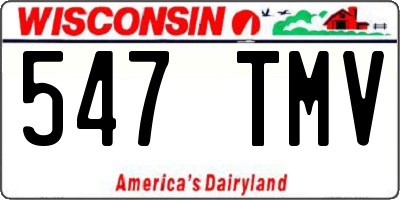 WI license plate 547TMV