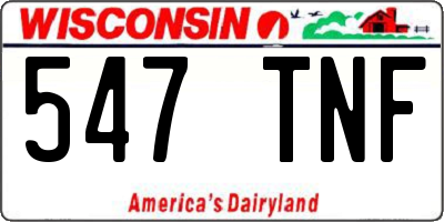 WI license plate 547TNF