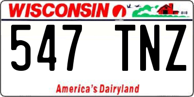 WI license plate 547TNZ