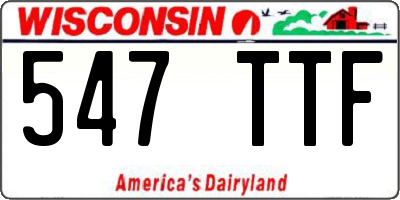 WI license plate 547TTF