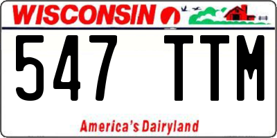 WI license plate 547TTM