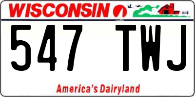 WI license plate 547TWJ