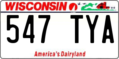 WI license plate 547TYA