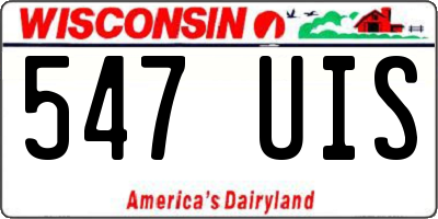 WI license plate 547UIS
