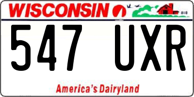 WI license plate 547UXR