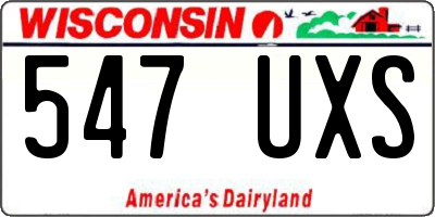 WI license plate 547UXS