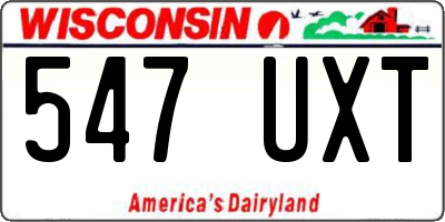WI license plate 547UXT