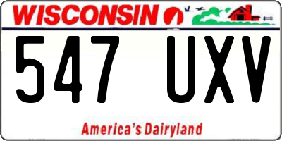 WI license plate 547UXV