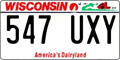 WI license plate 547UXY