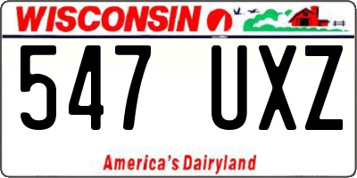 WI license plate 547UXZ