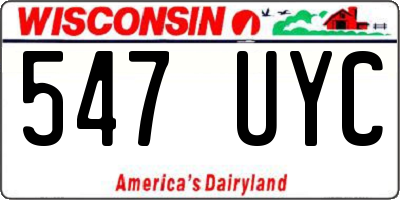 WI license plate 547UYC