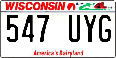 WI license plate 547UYG