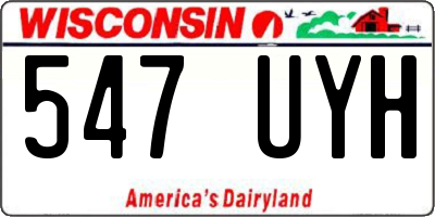 WI license plate 547UYH