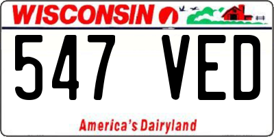 WI license plate 547VED