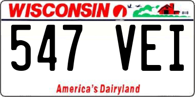 WI license plate 547VEI