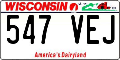 WI license plate 547VEJ