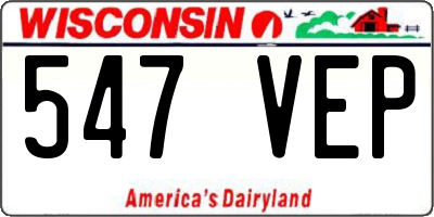 WI license plate 547VEP