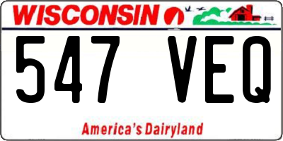 WI license plate 547VEQ