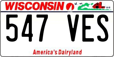 WI license plate 547VES