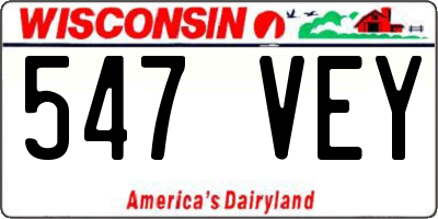 WI license plate 547VEY