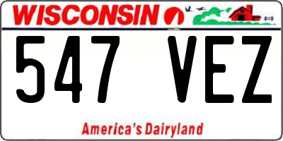 WI license plate 547VEZ