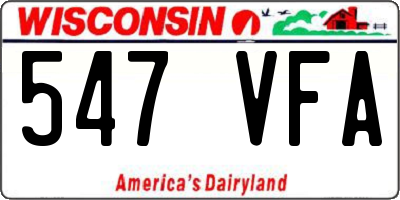 WI license plate 547VFA