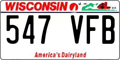 WI license plate 547VFB