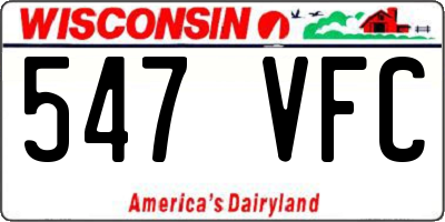WI license plate 547VFC