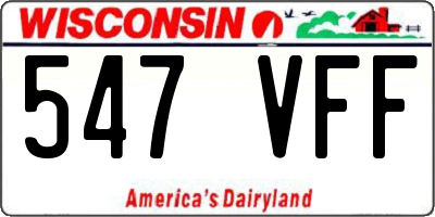 WI license plate 547VFF