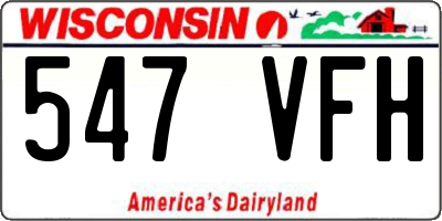 WI license plate 547VFH