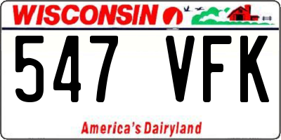 WI license plate 547VFK