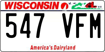WI license plate 547VFM