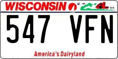 WI license plate 547VFN