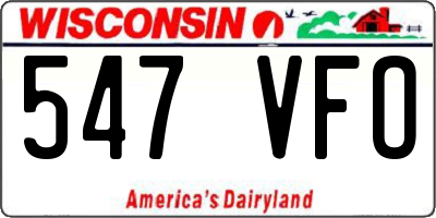 WI license plate 547VFO