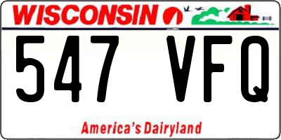 WI license plate 547VFQ