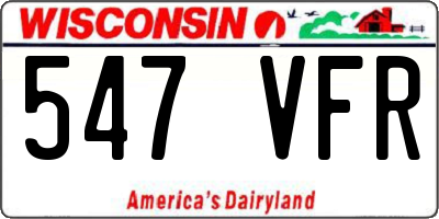 WI license plate 547VFR