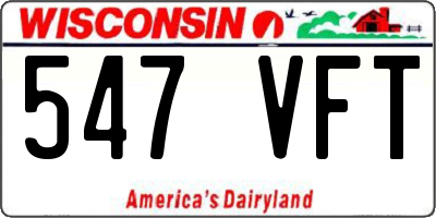 WI license plate 547VFT