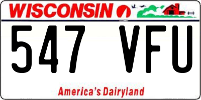 WI license plate 547VFU