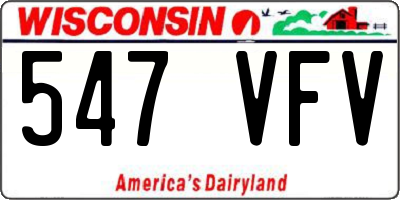 WI license plate 547VFV