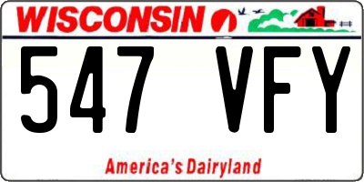 WI license plate 547VFY